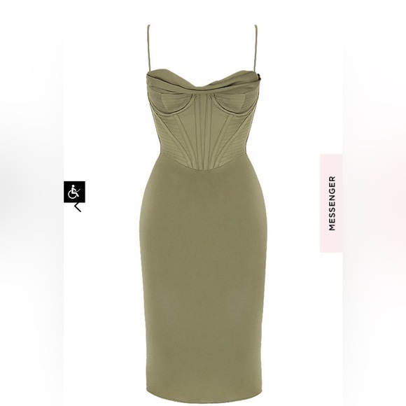 House of CB Myrna Olive Corset Slip Dress - Picture 8 of 11